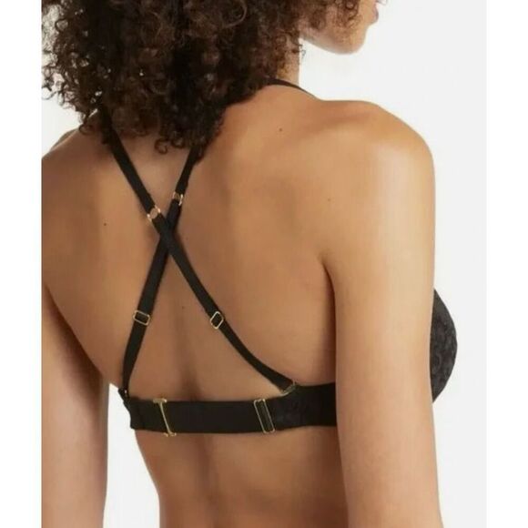 We Are HAH by Free People NWT Hook up Demi Bra 30-38C Underwire Black - Picture 4 of 5